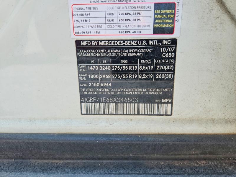 Продаж на аукціоні авто 2008 Mercedes-benz Gl, vin: 4JGBF71E68A346503, номер лоту: 63330606