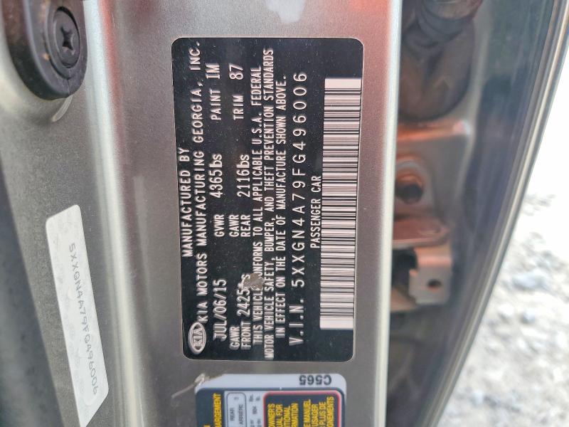 61279356 :رقم المزاد ، 5XXGN4A79FG496006 vin ، 2015 Kia Optima مزاد بيع
