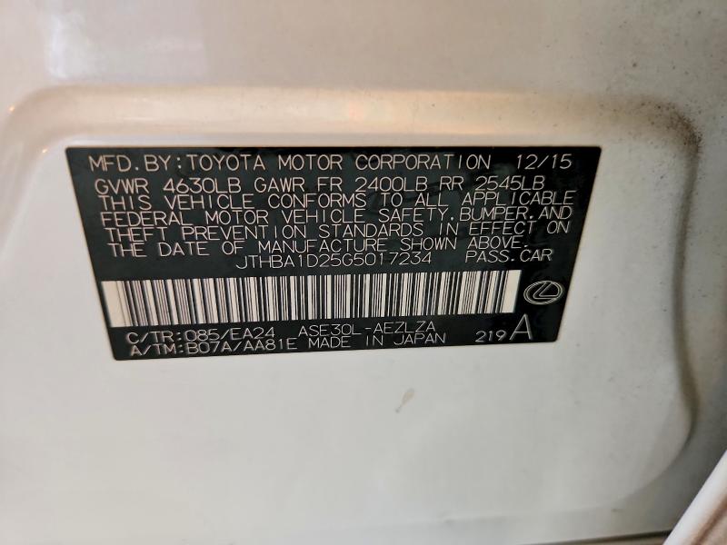 Продаж на аукціоні авто 2016 Lexus Is, vin: JTHBA1D25G5017234, номер лоту: 60570826