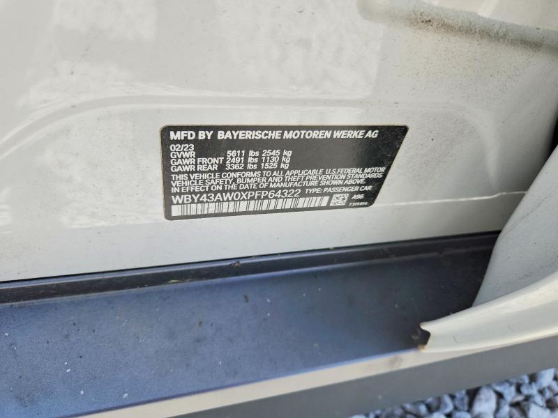 2023 Bmw I4 მანქანა იყიდება აუქციონზე, vin: WBY43AW0XPFP64322, აუქციონის ნომერი: 62348676