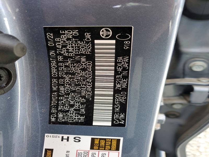 60194246 :رقم المزاد ، JTDEAMDE4N3004400 vin ، 2022 Toyota Corolla مزاد بيع