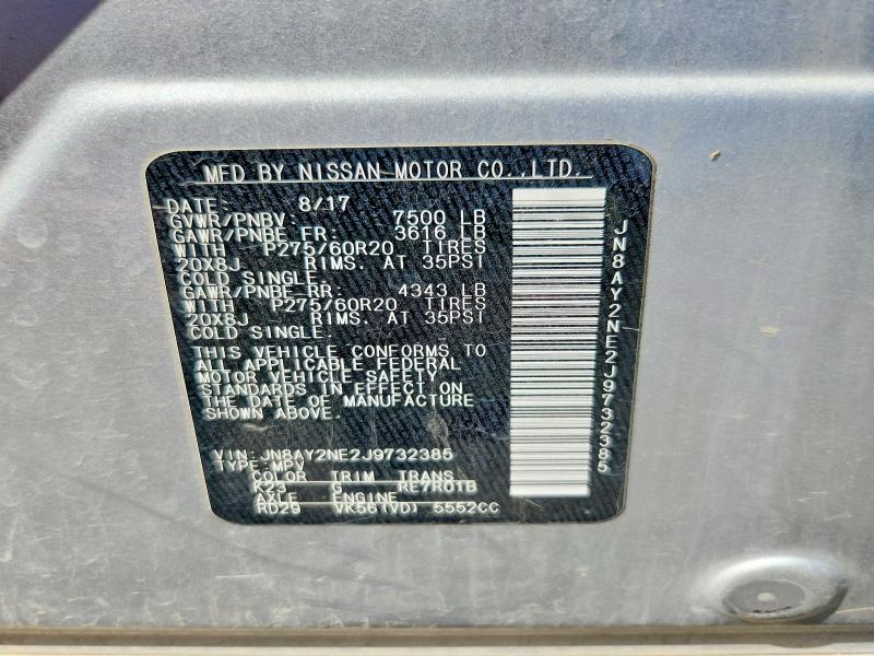 Продажа на аукционе авто 2018 Nissan Armada, vin: JN8AY2NE2J9732385, номер лота: 60367726