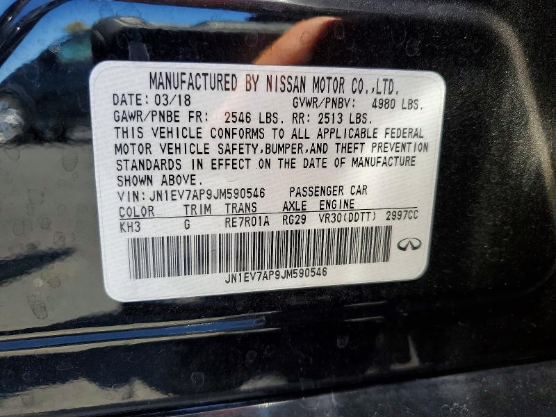 Aukcja sprzedaży 2018 Infiniti Q50, vin: JN1EV7AP9JM590546, numer aukcji: 60618376