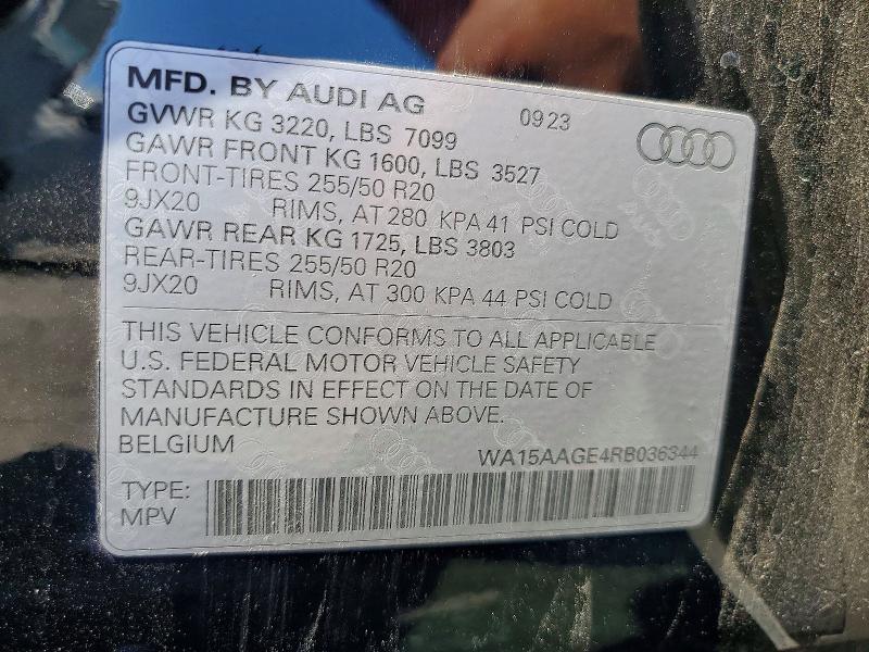 Aukcja sprzedaży 2024 Audi Q8 E-tron, vin: WA15AAGE4RB036344, numer aukcji: 61721116