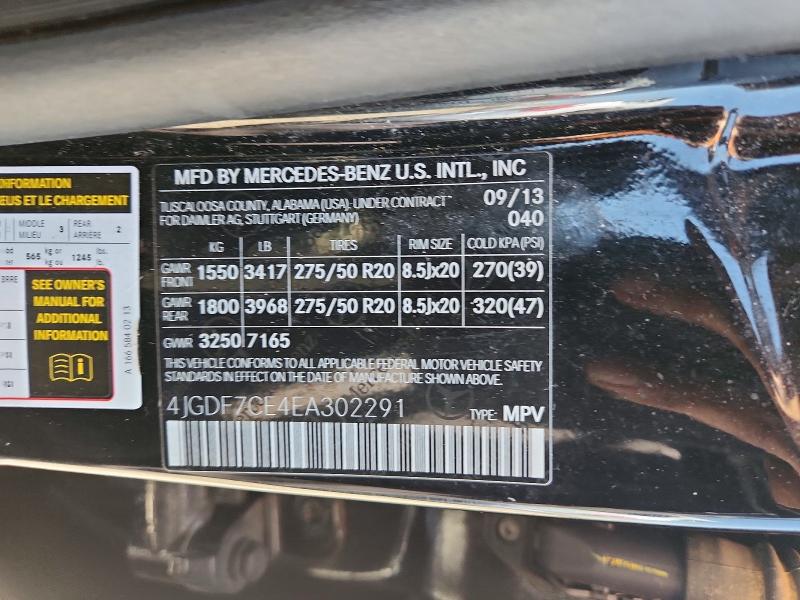 Aukcja sprzedaży 2014 Mercedes-benz Gl, vin: 4JGDF7CE4EA302291, numer aukcji: 63462726