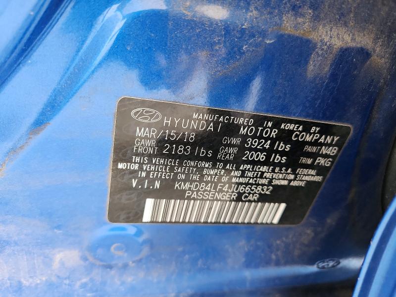 Продажа на аукционе авто 2018 Hyundai Elantra, vin: KMHD84LF4JU665832, номер лота: 61702116