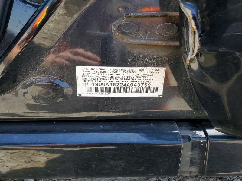 Aukcja sprzedaży 2004 Acura Tl, vin: 19UUA66224A049759, numer aukcji: 59305126