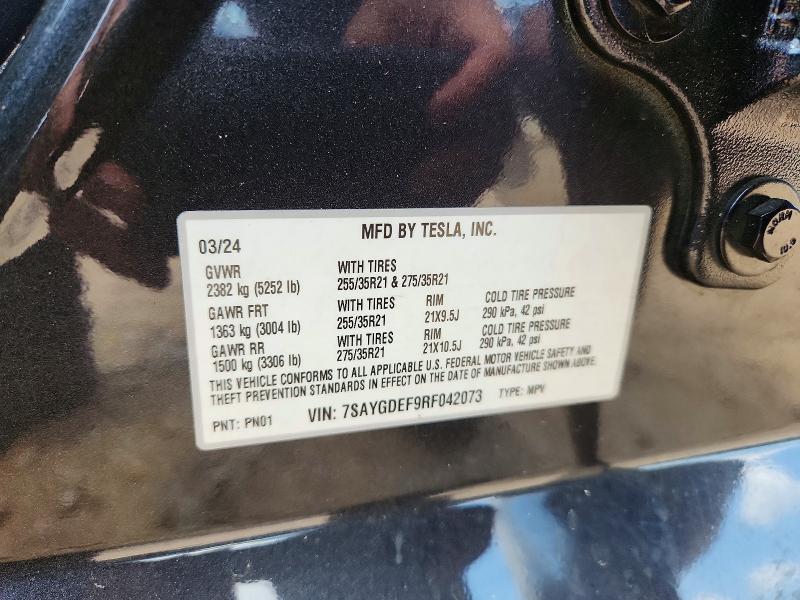 Aukcja sprzedaży 2024 Tesla Model Y, vin: 7SAYGDEF9RF042073, numer aukcji: 59726426