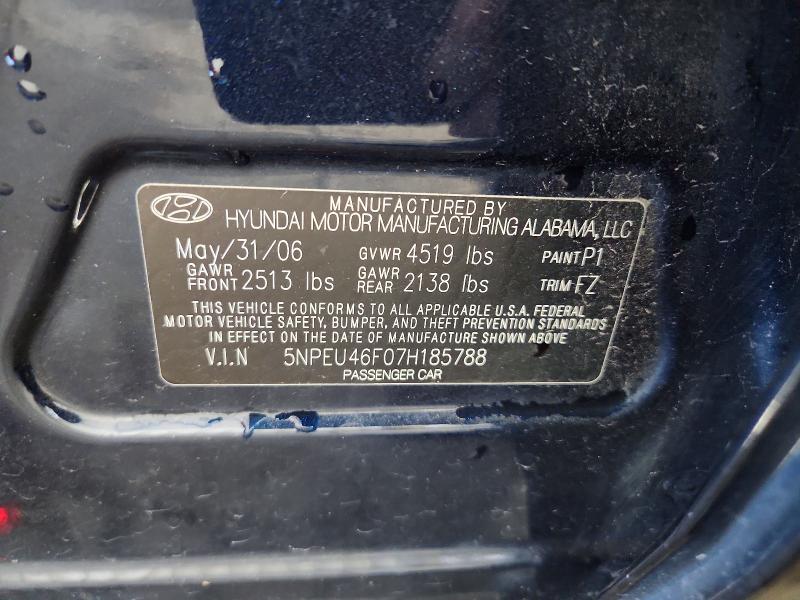 61524146 :رقم المزاد ، 5NPEU46F07H185788 vin ، 2007 Hyundai Sonata مزاد بيع