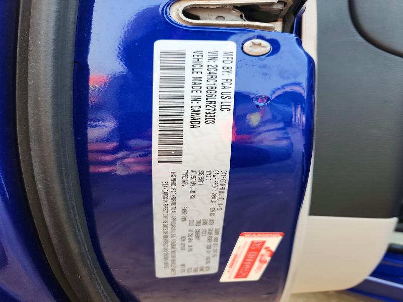61068926 :رقم المزاد ، 2C4RC1BG6LR279303 vin ، 2020 Chrysler Pacifica مزاد بيع