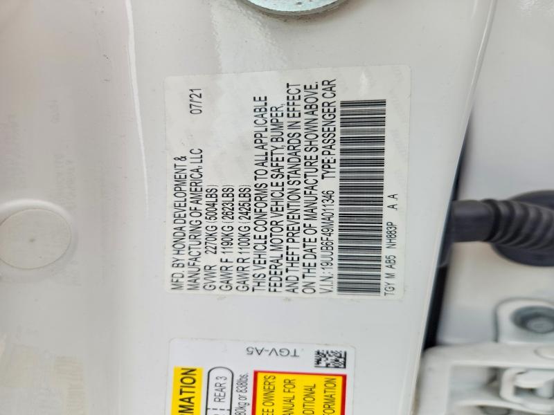Продажа на аукционе авто 2021 Acura Tlx, vin: 19UUB6F49MA011346, номер лота: 61306826