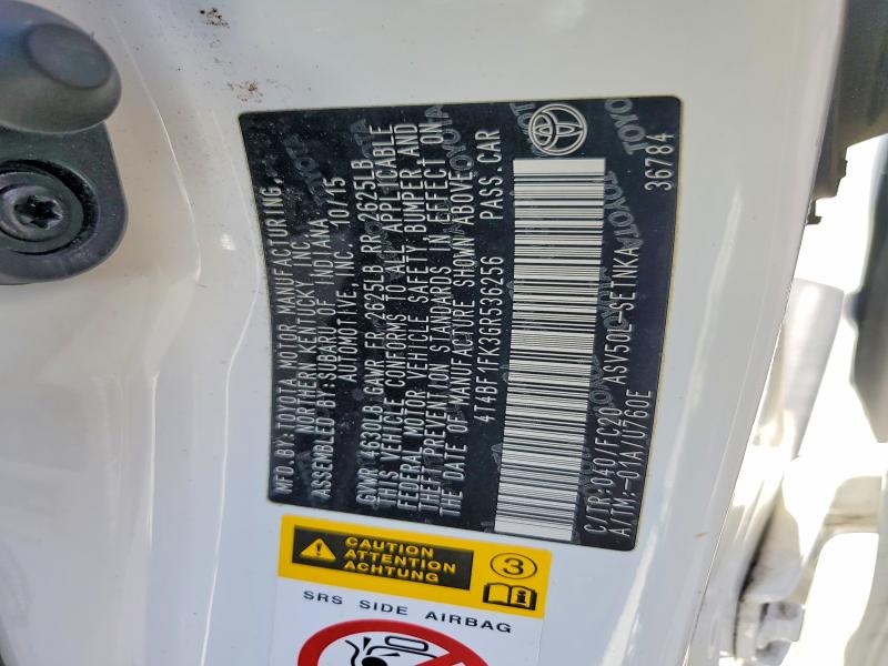 63249416 :رقم المزاد ، 4T4BF1FK3GR536256 vin ، 2016 Toyota Camry مزاد بيع