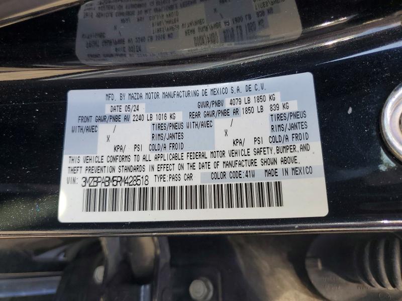 Aukcja sprzedaży 2024 Mazda 3, vin: 3MZBPABM5RM428518, numer aukcji: 61798886
