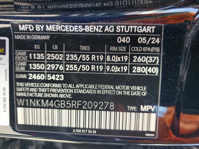 Продажа на аукционе авто 2024 Mercedes-benz Glc, vin: W1NKM4GB5RF209278, номер лота: 61988496