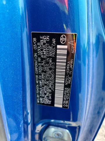 2008 Toyota Yaris მანქანა იყიდება აუქციონზე, vin: JTDJT923985191813, აუქციონის ნომერი: 59291336