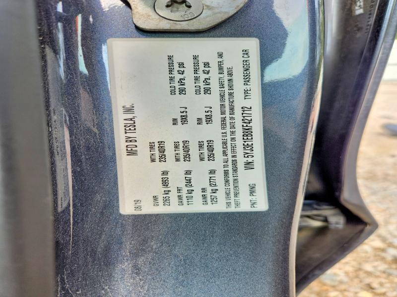 Aukcja sprzedaży 2019 Tesla Model 3, vin: 5YJ3E1EB8KF421712, numer aukcji: 62667686