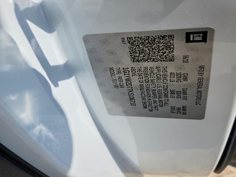 Продажа на аукционе авто 2019 Chevrolet Corvette, vin: 1G1YW2D77K5106710, номер лота: 59604566
