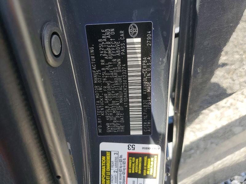 85449825 :رقم المزاد ، 4T1DAACK2SU123274 vin ، 2025 Toyota Camry مزاد بيع