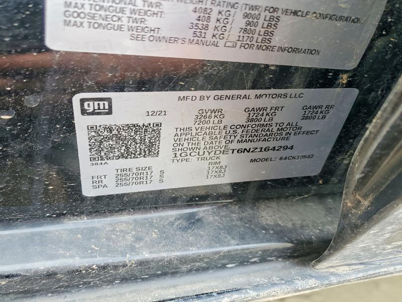 Aukcja sprzedaży 2022 Chevrolet Colorado, vin: 1GCUYDET6NZ164294, numer aukcji: 60752056