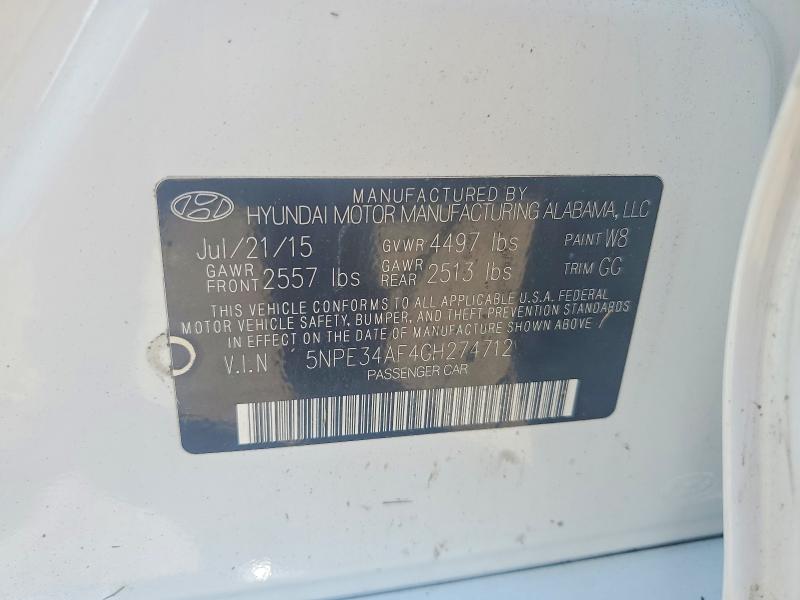 Продаж на аукціоні авто 2016 Hyundai Sonata, vin: 5NPE34AF4GH274712, номер лоту: 63124226