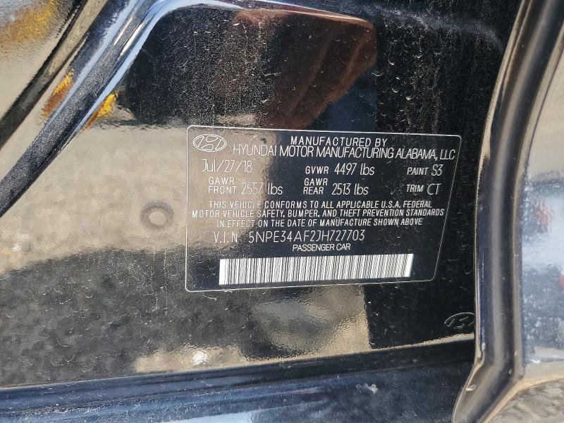60386856 :رقم المزاد ، 5NPE34AF2JH727703 vin ، 2018 Hyundai Sonata مزاد بيع