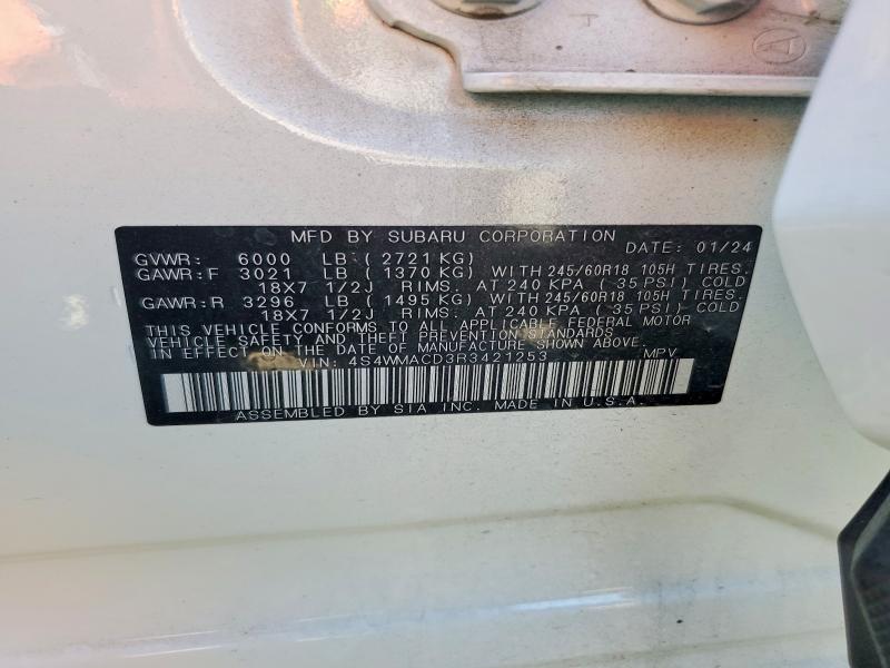 Aukcja sprzedaży 2024 Subaru Ascent, vin: 4S4WMACD3R3421253, numer aukcji: 60683546
