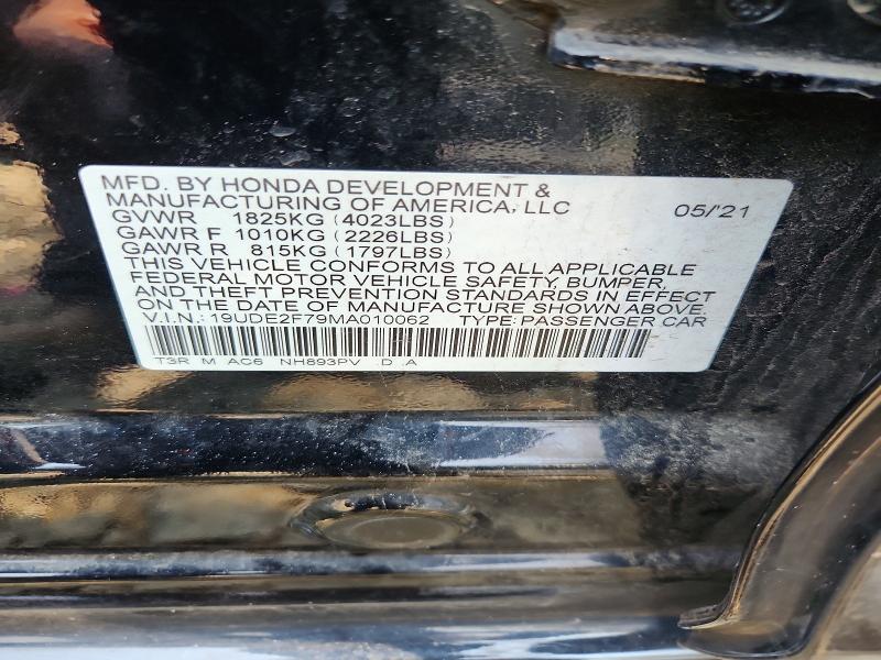 60702116 :رقم المزاد ، 19UDE2F79MA010062 vin ، 2021 Acura Ilx مزاد بيع