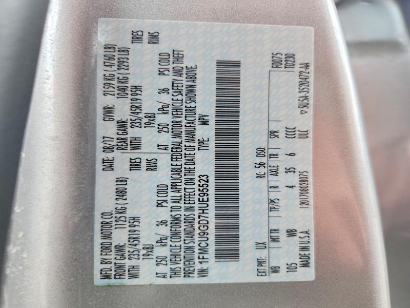 Aukcja sprzedaży 2017 Ford Escape, vin: 1FMCU9GD7HUE95523, numer aukcji: 62639876