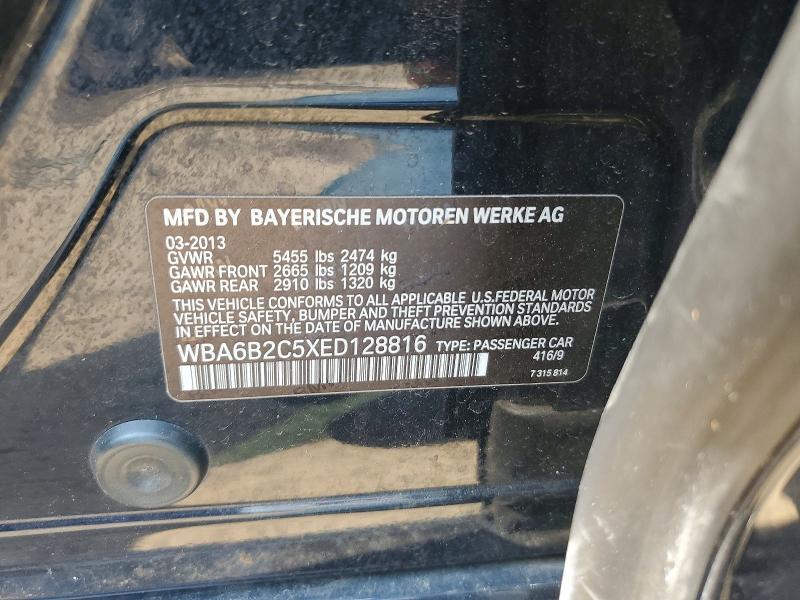 60189216 :رقم المزاد ، WBA6B2C5XED128816 vin ، 2014 Bmw 650 مزاد بيع