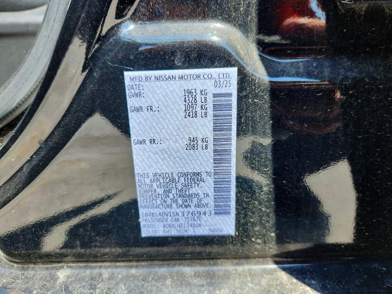 62507236 :رقم المزاد ، 1N4BL4DV1SN376943 vin ، 2025 Nissan Altima مزاد بيع