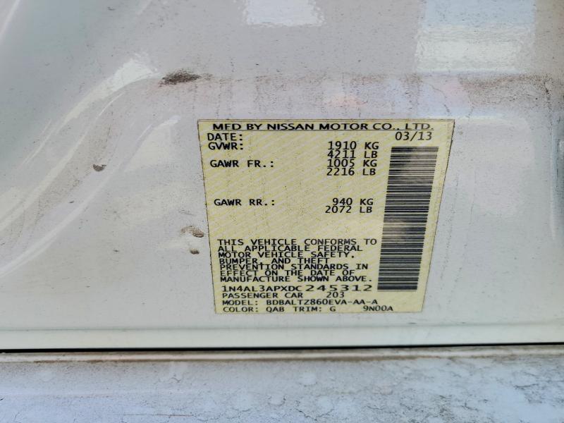 2013 Nissan Altima მანქანა იყიდება აუქციონზე, vin: 1N4AL3APXDC245312, აუქციონის ნომერი: 60686846