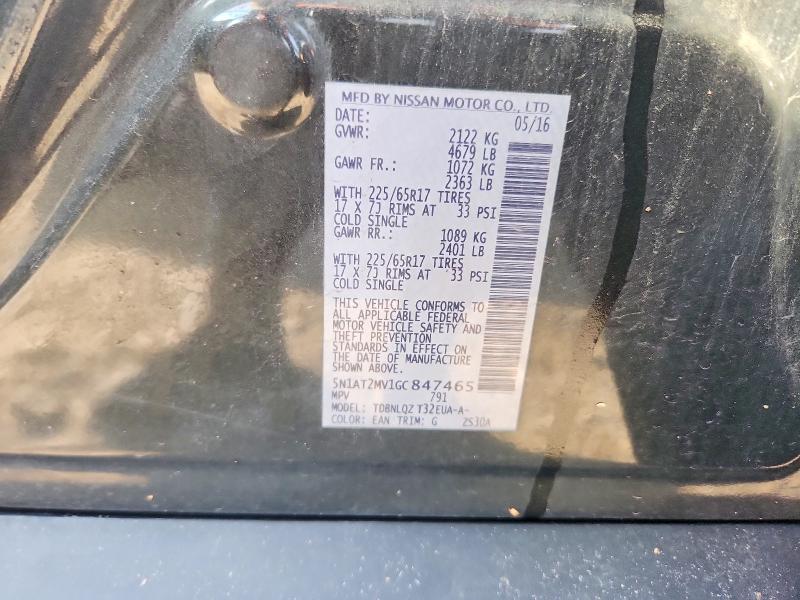 Продаж на аукціоні авто 2016 Nissan Rogue, vin: 5N1AT2MV1GC847465, номер лоту: 62206496