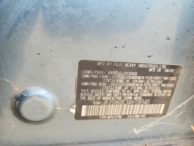 Продажа на аукционе авто 2010 Subaru Forester, vin: JF2SH6DC3AH706540, номер лота: 61869696