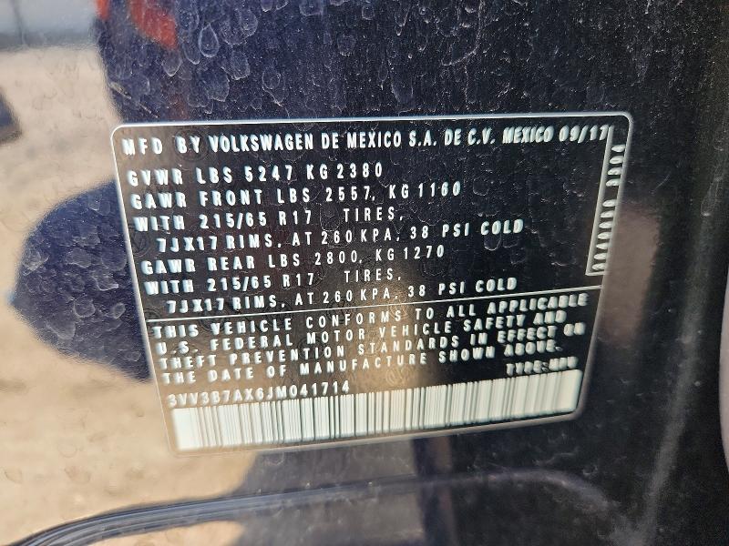 Продаж на аукціоні авто 2018 Volkswagen Tiguan, vin: 3VV3B7AX6JM041714, номер лоту: 60309806