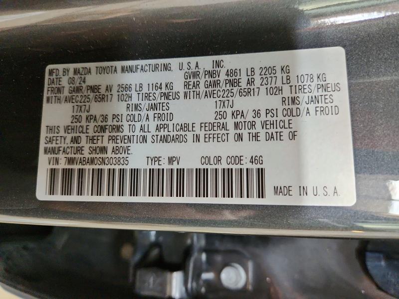 Aukcja sprzedaży 2025 Mazda Cx-50, vin: 7MMVABAM0SN303835, numer aukcji: 62791476