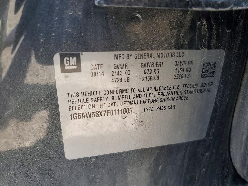 Продаж на аукціоні авто 2015 Cadillac Cts, vin: 1G6AW5SX7F0111005, номер лоту: 62236596