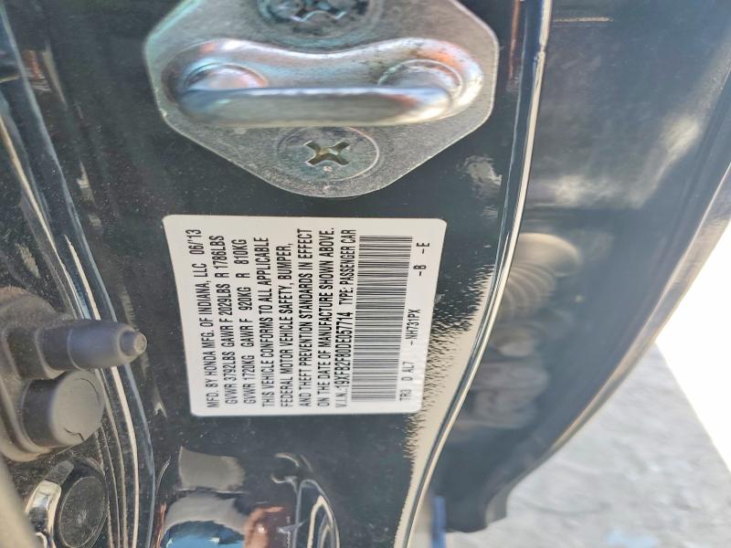 62690106 :رقم المزاد ، 19XFB2F80DE057714 vin ، 2013 Honda Civic مزاد بيع