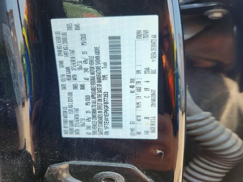 Aukcja sprzedaży 2016 Ford F150, vin: 1FTEW1EP6GFB77353, numer aukcji: 62529976