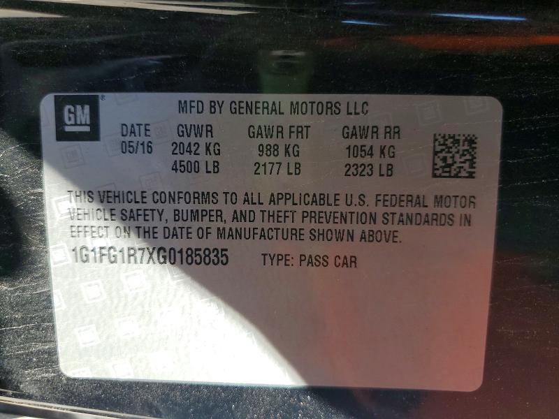 Продаж на аукціоні авто 2016 Chevrolet Camaro, vin: 1G1FG1R7XG0185835, номер лоту: 62448436