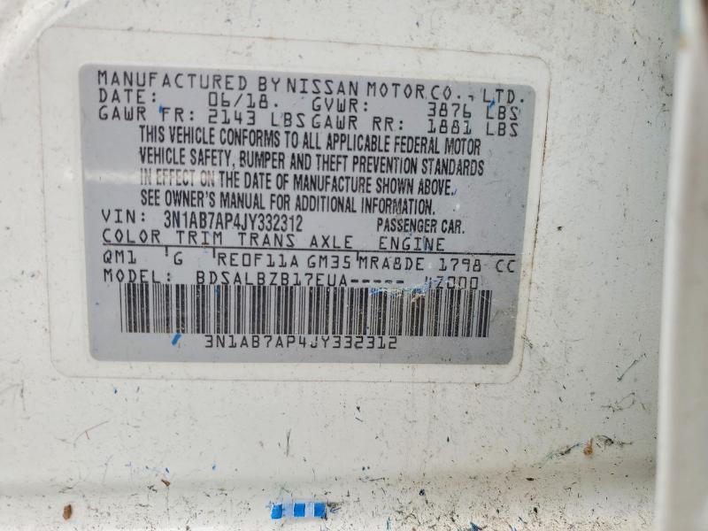Продаж на аукціоні авто 2018 Nissan Sentra, vin: 3N1AB7AP4JY332312, номер лоту: 62272156