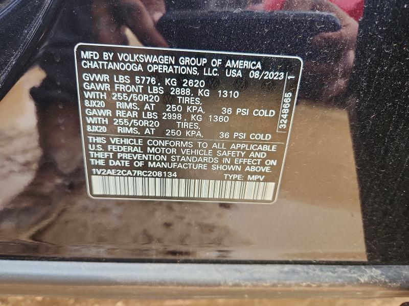 60591446 :رقم المزاد ، 1V2AE2CA7RC208134 vin ، 2024 Volkswagen Atlas Cross Sport مزاد بيع