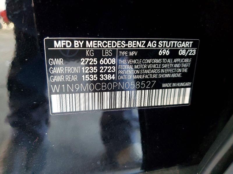 Продажа на аукционе авто 2023 Mercedes-benz Eqb, vin: W1N9M0CB0PN058527, номер лота: 62814536