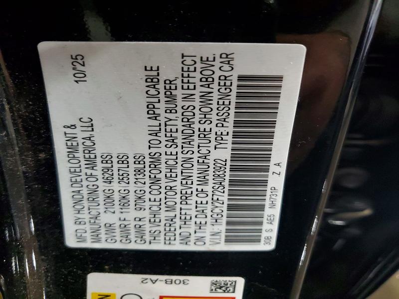 Продажа на аукционе авто 2025 Honda Accord, vin: 1HGCY2F72SA083922, номер лота: 60457226