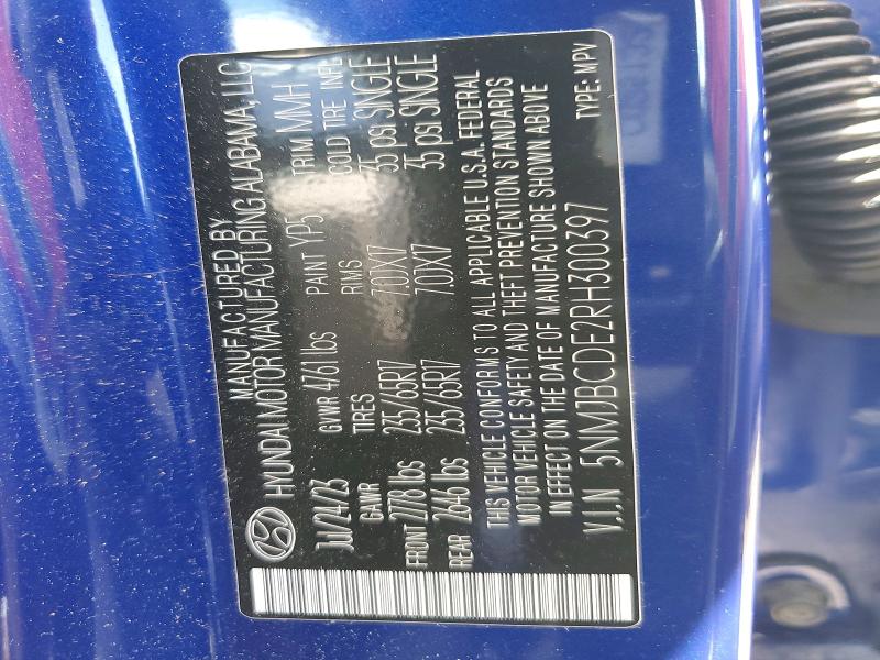 Aukcja sprzedaży 2024 Hyundai Tucson, vin: 5NMJBCDE2RH300397, numer aukcji: 62232766