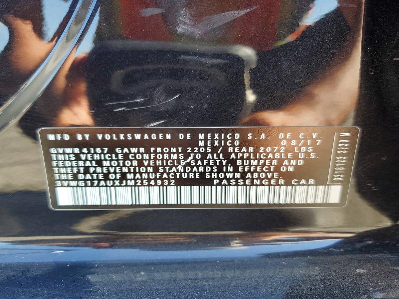 Продаж на аукціоні авто 2018 Volkswagen Golf, vin: 3VWG17AUXJM254932, номер лоту: 61060036