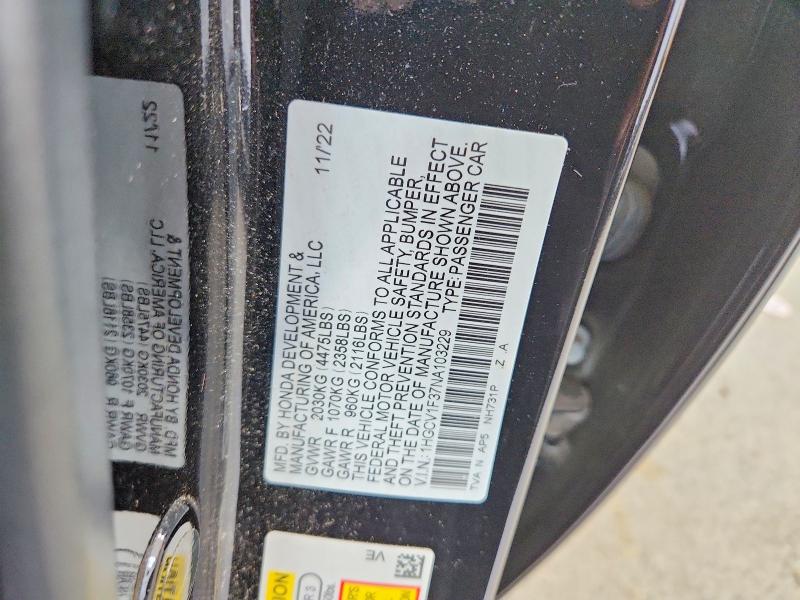 Продажа на аукционе авто 2022 Honda Accord, vin: 1HGCV1F37NA103229, номер лота: 62714916