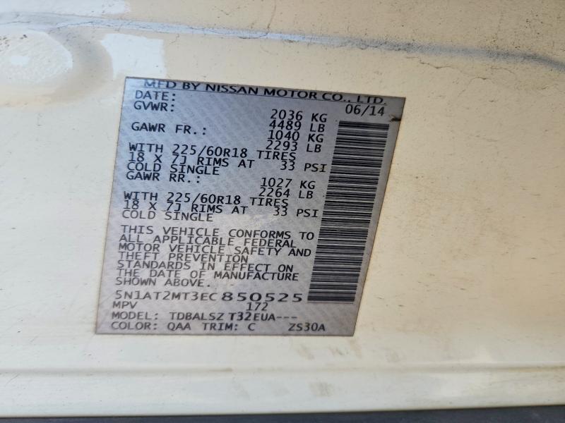 Продаж на аукціоні авто 2014 Nissan Rogue, vin: 5N1AT2MT3EC850525, номер лоту: 59270596
