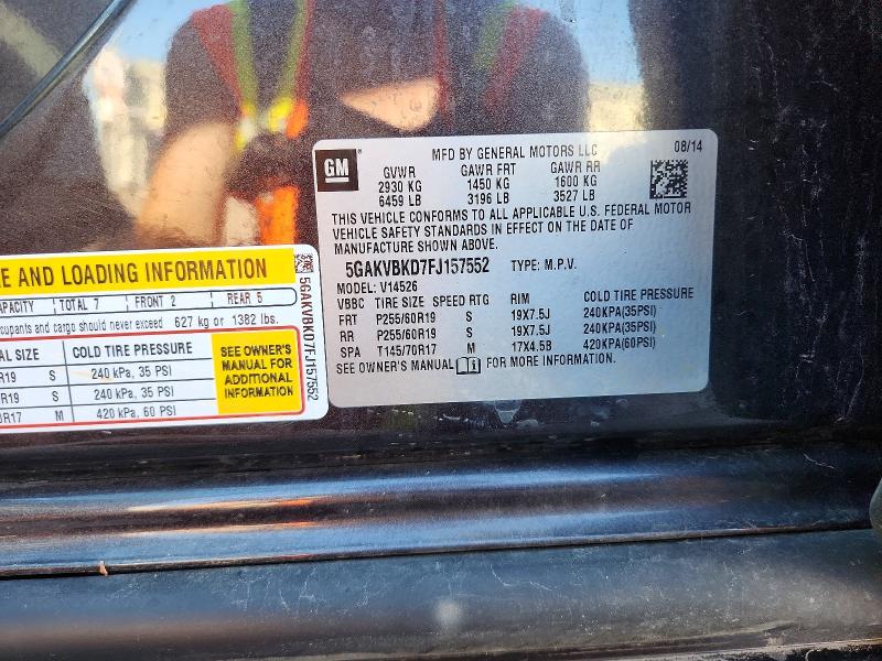 2015 Buick Enclave მანქანა იყიდება აუქციონზე, vin: 5GAKVBKD7FJ157552, აუქციონის ნომერი: 60277756