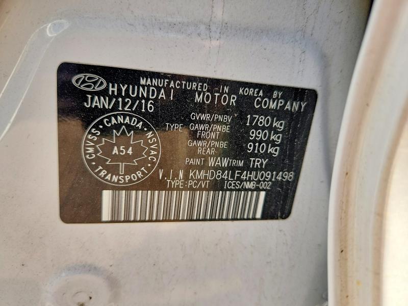 Aukcja sprzedaży 2017 Hyundai Elantra, vin: KMHD84LF4HU091498, numer aukcji: 59630336