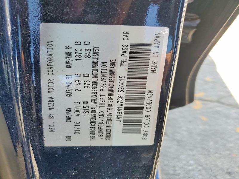 74514545 :رقم المزاد ، JM1BM1W78G1326415 vin ، 2016 Mazda 3 مزاد بيع